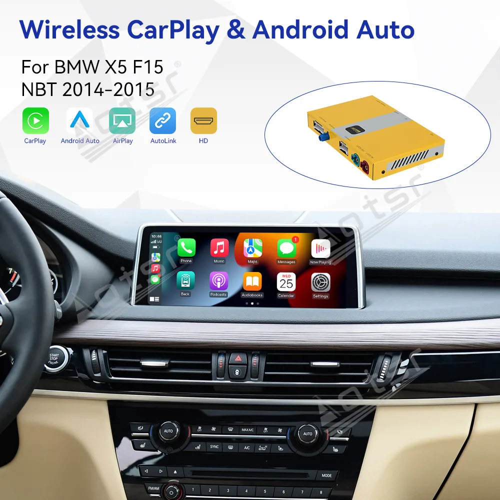 

Уникальный дизайн Android Auto Link AirPlay, новые автомобильные аксессуары для BMW X5 F15 NBT 2014-2015, беспроводной декодер Carplay