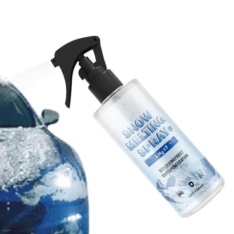 Defrost Spray Windshield Car De-Icer And Snow-Melting Agent 100ml Portable Car Glass Snow Melting Agent For Car Windshield