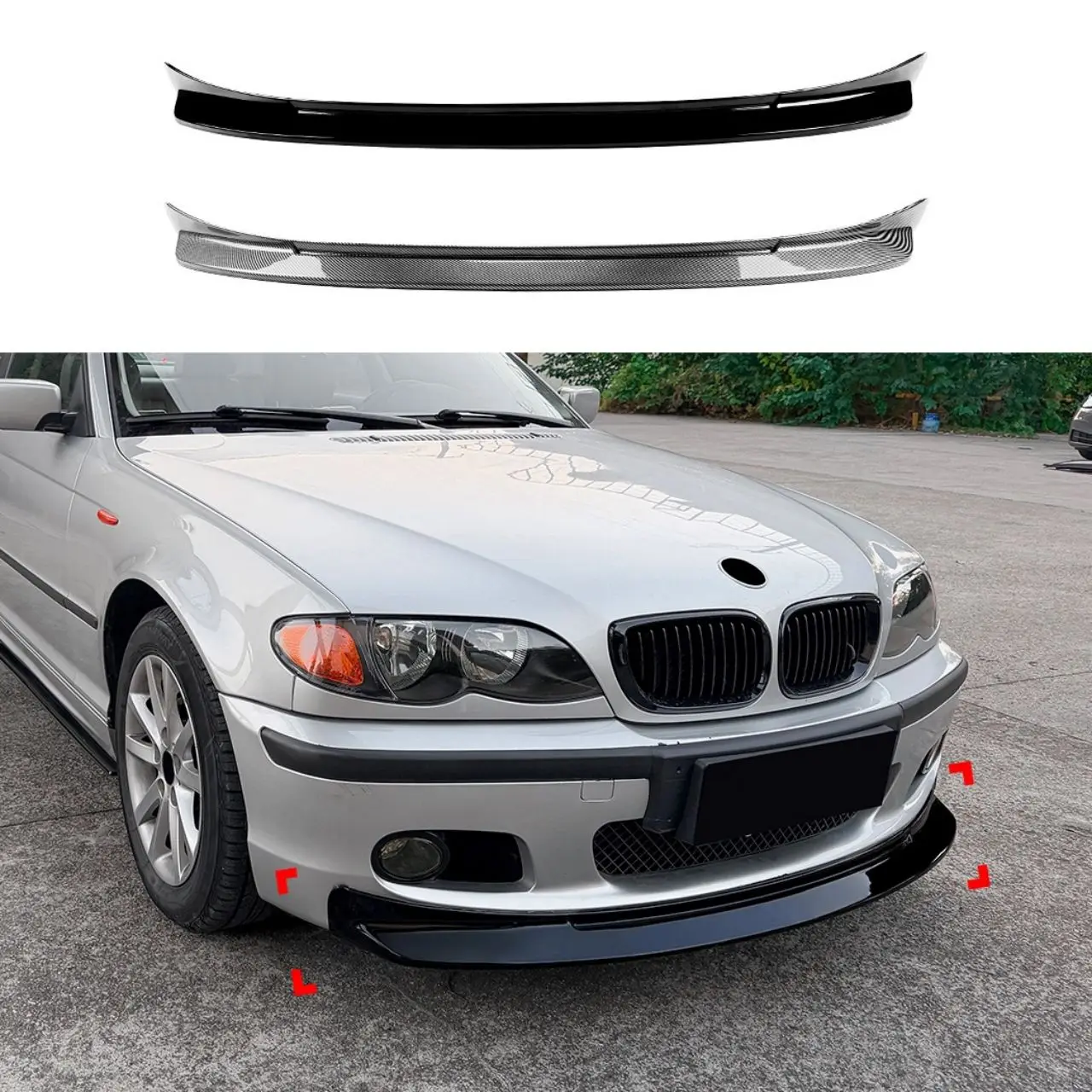 

Для BMW E46 M3 Передняя губа V-образного стиля Передняя губа из углеродного волокна Спойлер для BMW E46 M3 1999-2006