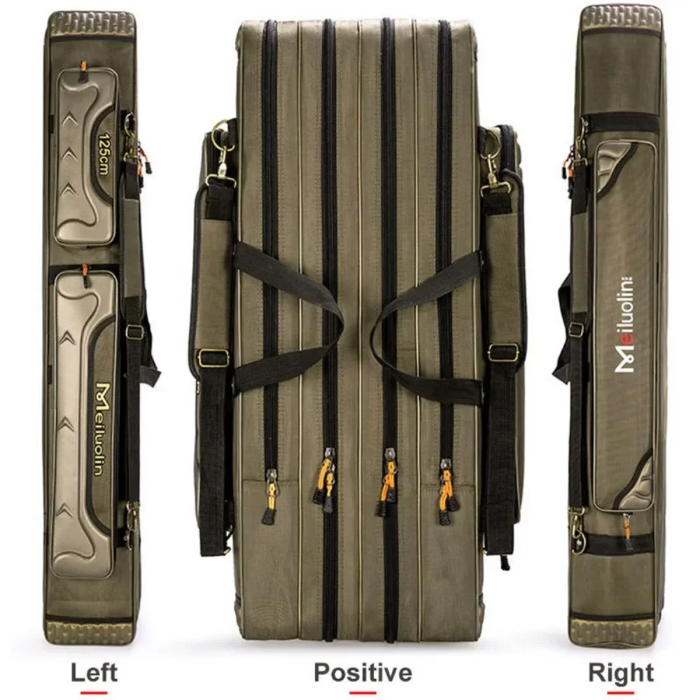 

2/3/4 U3-Layer 80/90/100/120/125CM Fishing Bag Multifunctional Large Capacity Fishing Rod Reel Bait Storage Bag Fishing Gear