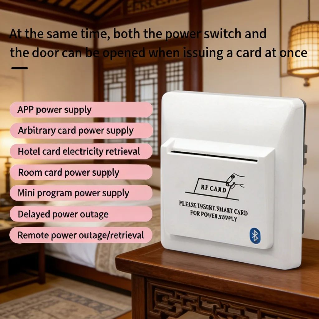 2.4G TTLOCK TTHotel Energy Saving Switch - 13.56MHz RFID Card & App Control, Power Saver for Hotel/Apartment/B&B
