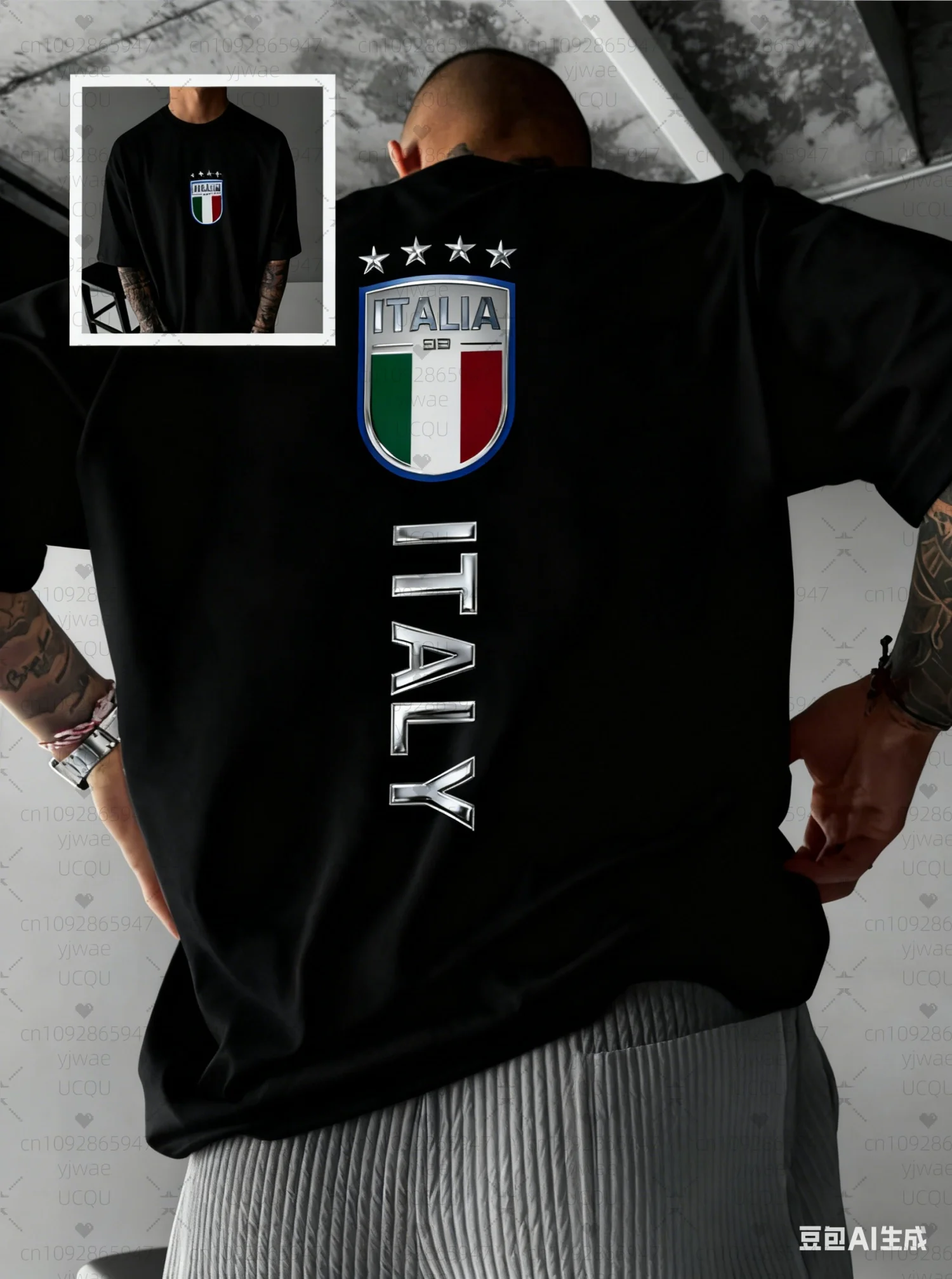 

2025 ITALIA Print Men T-Shirt Man Short Sleeves Lightweight PLUS SIZE T-Shirt Vintage plus size sport JERSEY Tees Men Clothing