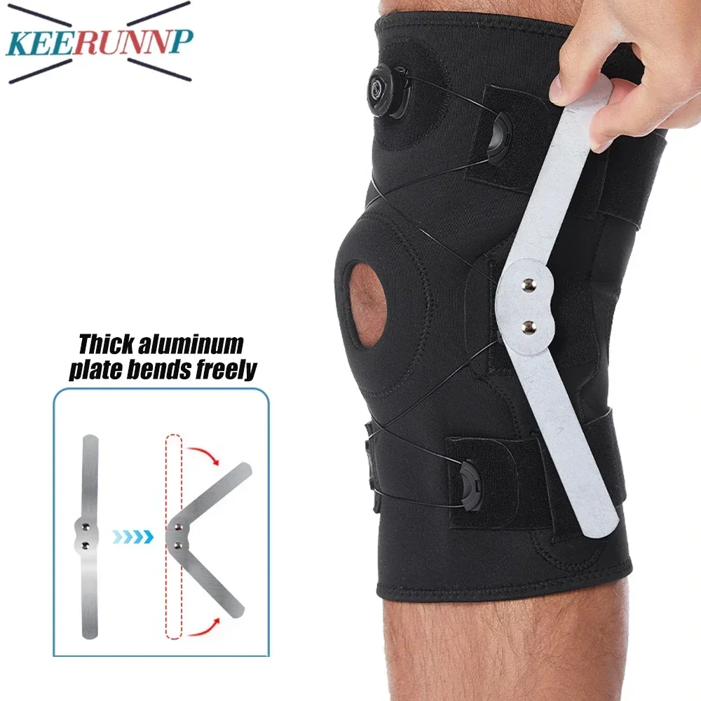 1PCS Hinged Knee Brace - Relieves Meniscus Tear,Arthritis - Open Patella Design with Dual Metal Side Stabilizers for Women Men