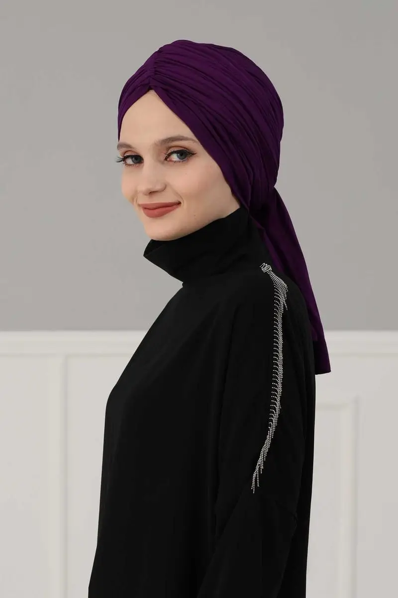 Shirred Penye Bone purple