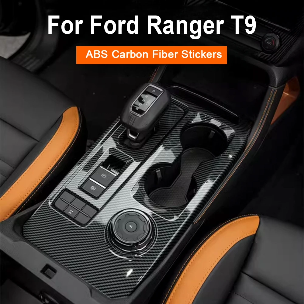 

For Ford Ranger Wildtrak T9 2023 2024 Carbon Fiber Interior Modification Center Gear Shift Panel Cover LHD RHD Available