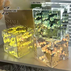 Creative DIY Flower Sea 3D Cloud Tulip LED Night Light Mirror Table Lamps Bedroom Ornaments Mirror Table Lamps Bedside Gift