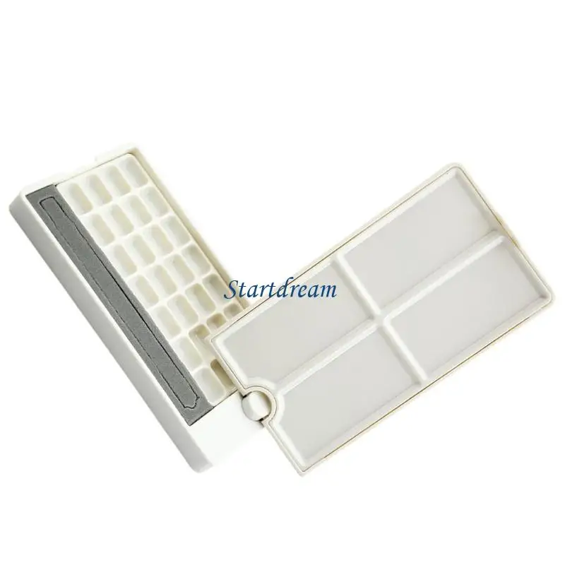 علبة لوحة تدوير ألوان مائية نصف مقالي علبة طلاء لوحة ألوان مائية فارغة للفنانين K92C #4