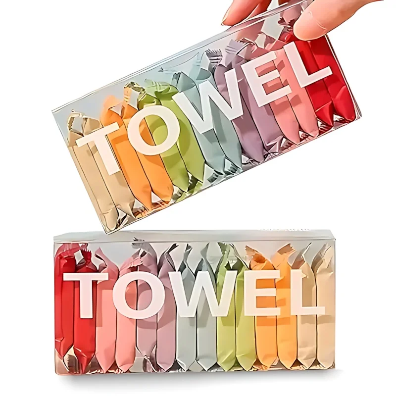 30×24cm Compressed Disposable Face Towel (1 Box) - Colorful Individually Wrapped Towels, Natural Plant Fiber, Water-Expandable - Image 5