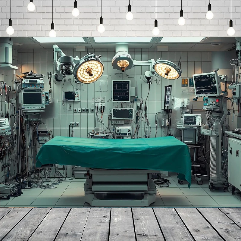 Photography Backdrop Cartoon Hospital Operating Room Poster Medical Equipment Background Studio Props Banner