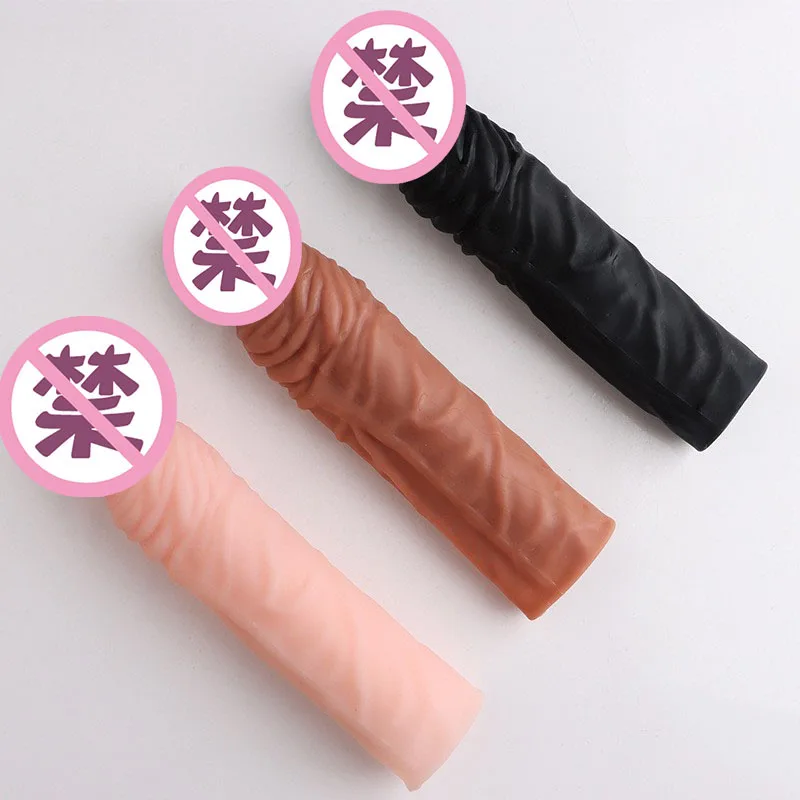 قابلة لإعادة الاستخدام القضيب موسع القضيب كم الذكور كبير الديك توسيع القضيب الواقي الذكري الشائكة للرجال الجنس دسار محسن تأخير القذف