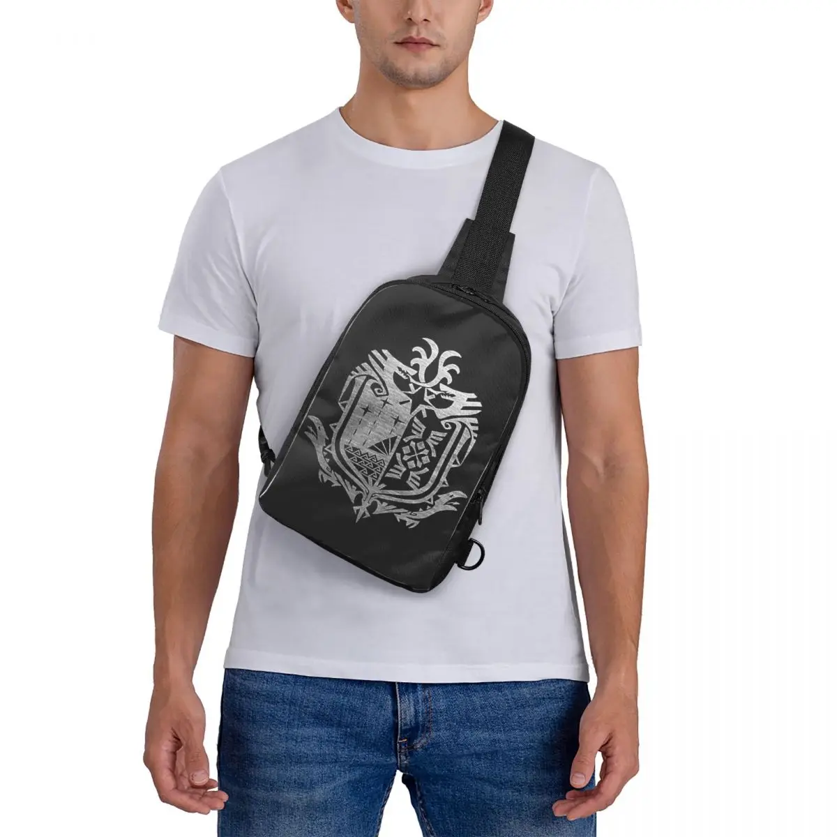 

Monster Hunter World Chest Bag Crossbody Backpack Sling Shoulder Bag For Men Traveling Hiking Daypack