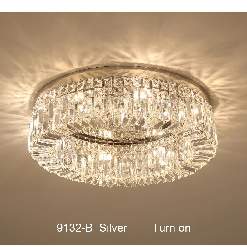 

Nordic Led Ceiling Lights Crystal Living room Lamp Gold Round Ceiling Indoor Hanging Lamp For Kitchen Bedroom lustre moderno