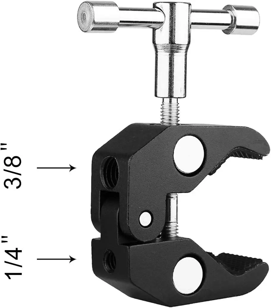 ERIKOLE Superklem met 360° ° Mini Balhoofd Quick Release Klem Beugel Statief Mount 1/4 Schroef Clip voor DSLR Camera Gopro