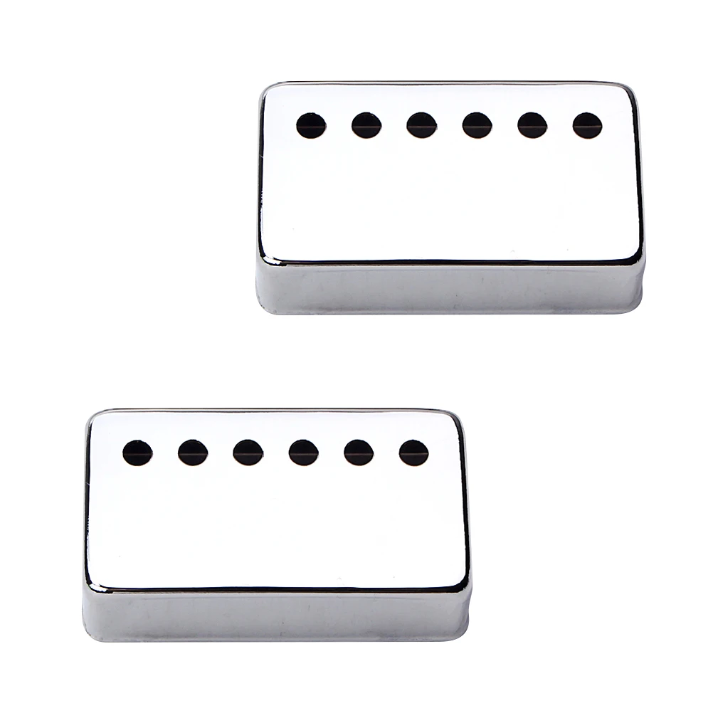 

2 Pcs Guitar Pickup Dual Cover Pickups Metal Humbucker Double Coil Files Silver