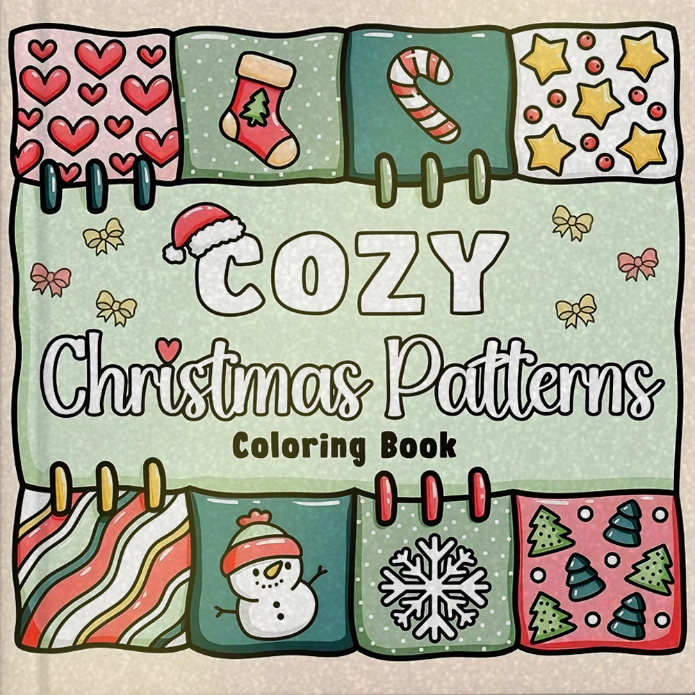 COZY Christmas Patterns Coloring Book For Adults And Teens Feature Christmas Elements To Bring You Warm Moments Christmas Gifts