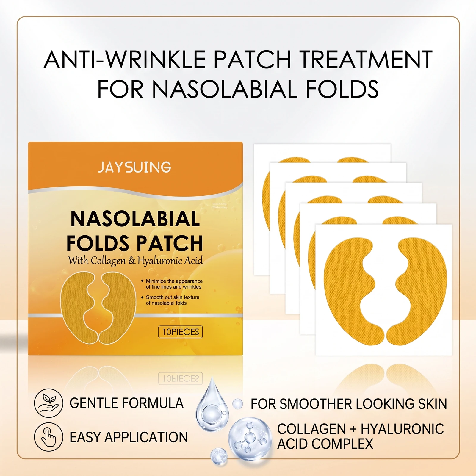 Nasolabial Fold Patch Firming and Wrinkle Face Lifting Sticker Moisturizing Fade Fine Lines Hydrolyzed Collagen Facial Stickers