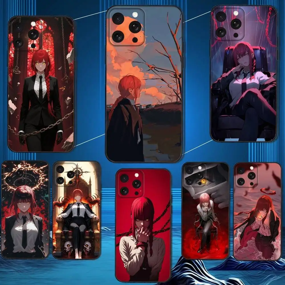 

M-Makima-S Phone Case For iPhone 16,15,14,13,12,11 Plus,Pro Max,XS,X,XR,SE,Mini,8,7,Soft Silicone Black Cover