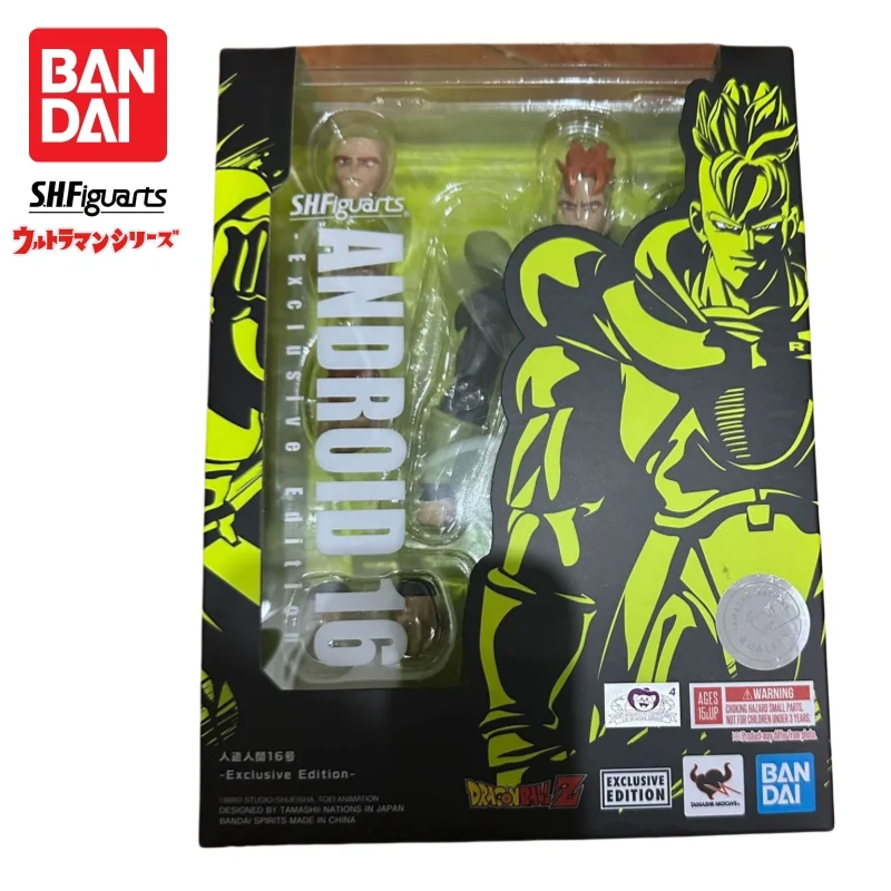 

In Stock Bandai S H Figuarts Original Dragon Ball Android 16 Doll Brand New Boxed Action Figure Anime Characters Model Garage