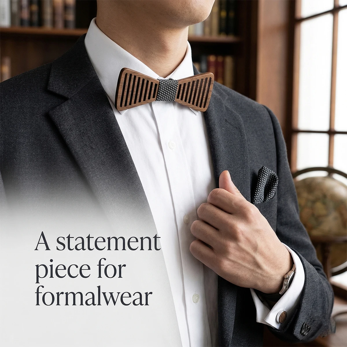 handcrafted-wood-bow-tie-pocket-square-cufflinks-brooch-set-boho-groom-formal-wear-custom-engraved-keepsake-birthday-gifts