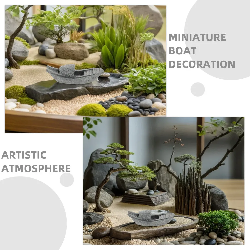 Realistic Miniature Garden Boat Ornament Perfect for Tiny Landscape Decoration Home Office Garden Micro Landscape Enhancer Mini