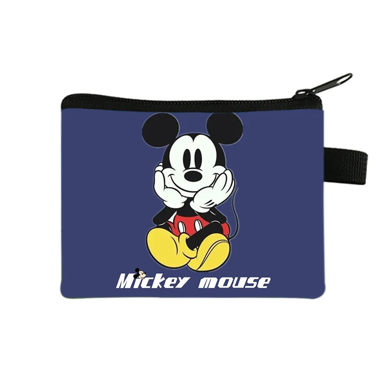 2023 Disney New Mickey Mouse Wallet Minnie Cartoon Purse Women Portable ID Card Holder Kawaii Polyester Key Storage Bag