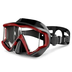 Maschera per saldatura per sci d'acqua per Snorkeling in vetro temperato per adulti, occhiali panoramici antiappannamento, subacquei, adatta per Unisex, tre