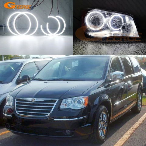 Для Chrysler Town & Country 2008-2016: Комплект сверхъярких светодиодных кольцевых фар (ангельские глазки) SMD LED