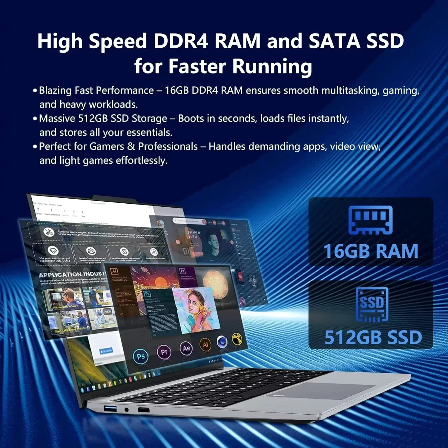 15.6 Inch Premium Grade Ultra Slim Laptop Intel i9-10980HK 16/32GB RAM 1TB/2TB Big SSD Portable Windows11 Study Office