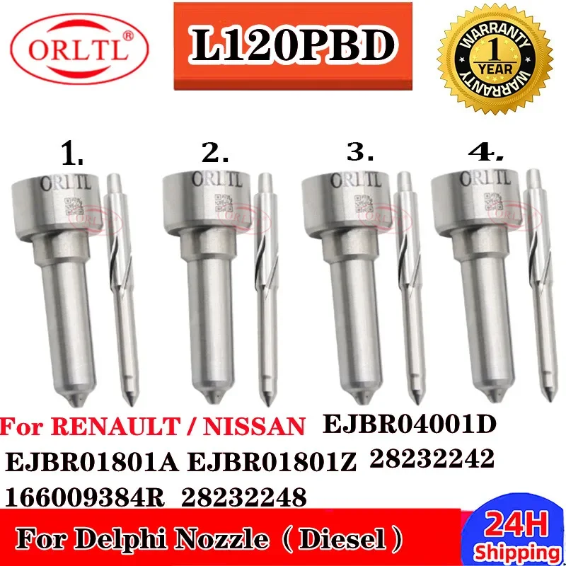

4 шт. форсунок L120PBD (L120PRD) для дизельных двигателей RENAULT NISSAN, аналог EJBR04001D, EJBR01801A, EJBR01801Z, ORLTL