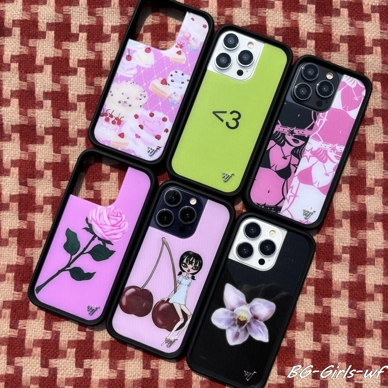 

Wildflower Girls Orchid Cake Swimwear Phone Case for iPhone 12 13 14 15 16 17 Pro Max Plus 17Pro Air wf Rose cherry Cover Funda