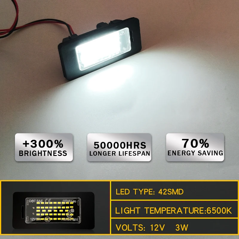 2X White LED Car License Plate Light Bulbs Auto Accessories For BMW E46 X5 E70 X6 E71 E72 E90 E92 E93 E91 M3 E39 M5 E60 E61 E82 view 5