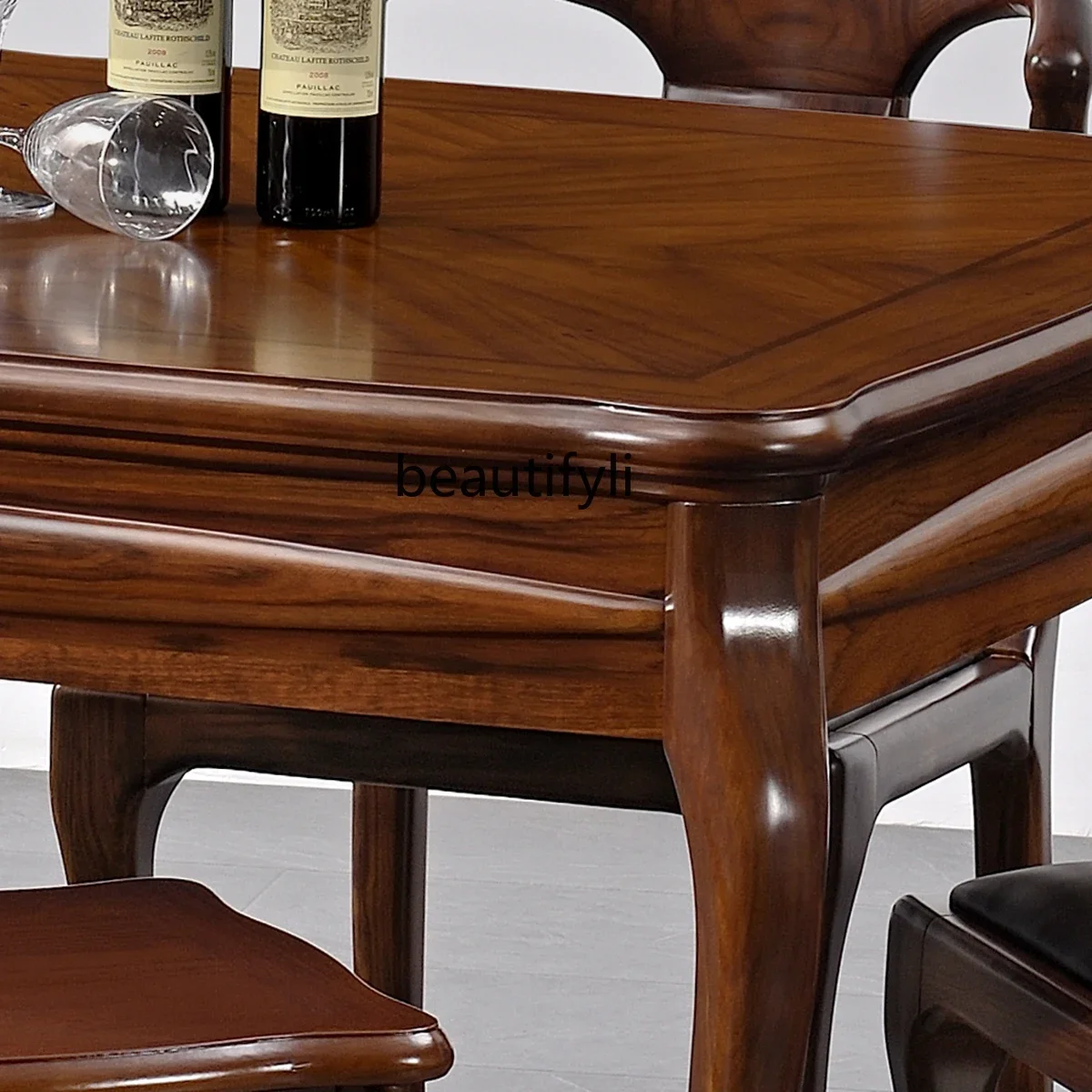 G1218 Electric Automatic European Solid Wood Household Mahjong Machine Mahjong Table Dining Table Dual-Purpose in One