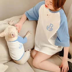 Summer Pet t-shirts short sleeved parent-child embroidered teddy T-shirts for Dog and Parents