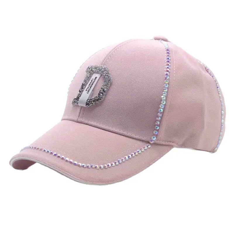 Doitbest Women Baseball Cap Men Summer Sun Hat Rhinestone D M letter big Boys Girls Snapback Caps suit for Teens Lovers Gorras