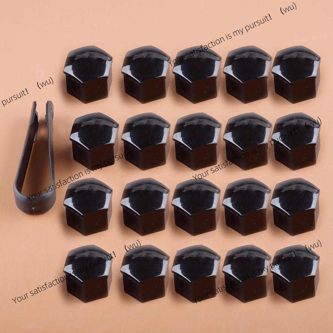 ZOCI-20pcs 22mm negro tuerca de rueda cubierta de perno Protector de tapa apto para Land Rover Range Rover Sport Buick Regal Vauxhall Insignia