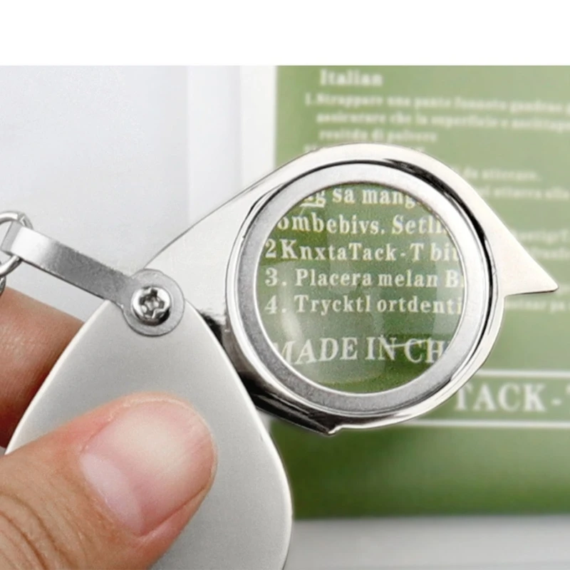 Easy Carry 20X Metal Glass Magnifier for Quick Text Enlargement