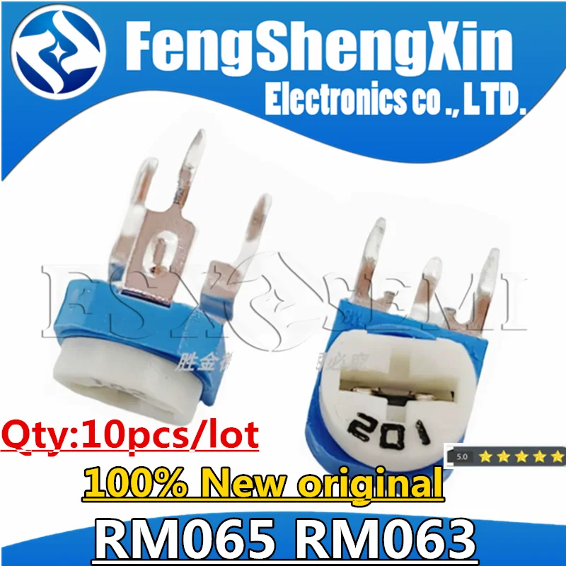 10pcs RM063 RM065 100R 200R 500R 1K 2K 5K 10K 20K 50K 100K 200K 500K 1M ohm Trimmer Potentiometer variable resistor