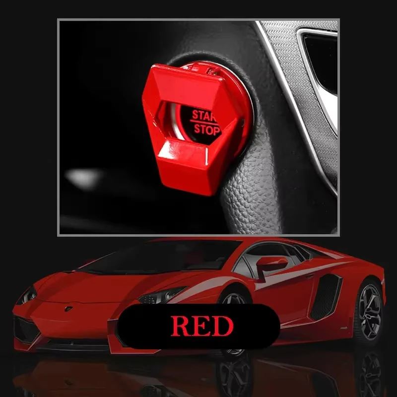 新しい車のエンジンスタートストップスイッチボタンカバー装飾オートアクセサリープッシュボタン粘着カバー車のインテリア車のスタイリング