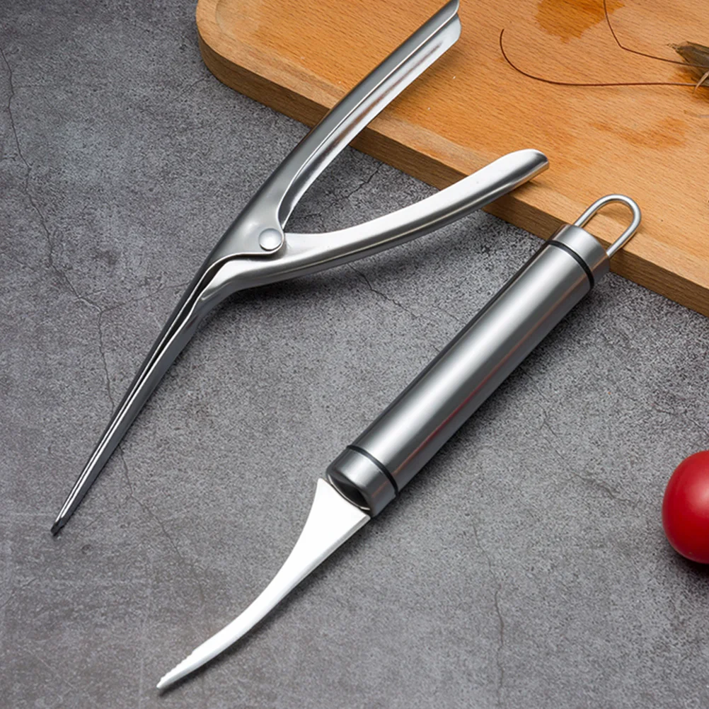 

Shrimp Peeler Prawn Peeling Tool Kitchen Gadgets Stainless Steel Compact Shrimp Removal Clip Tweezers Veggie Fruit Tools