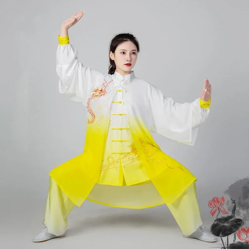 Kung Fu Tai Chi Clothing Martial Arts Clothes Taijiquan Wushu Uniform Embroidery Wing Chun Multicolor 2022 New The Gradient