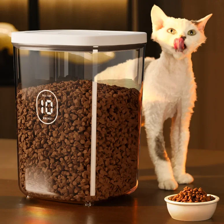 

New large capacity sealed cans moisture-proof pet vacuum storage bucket Cat food and dog food bucket