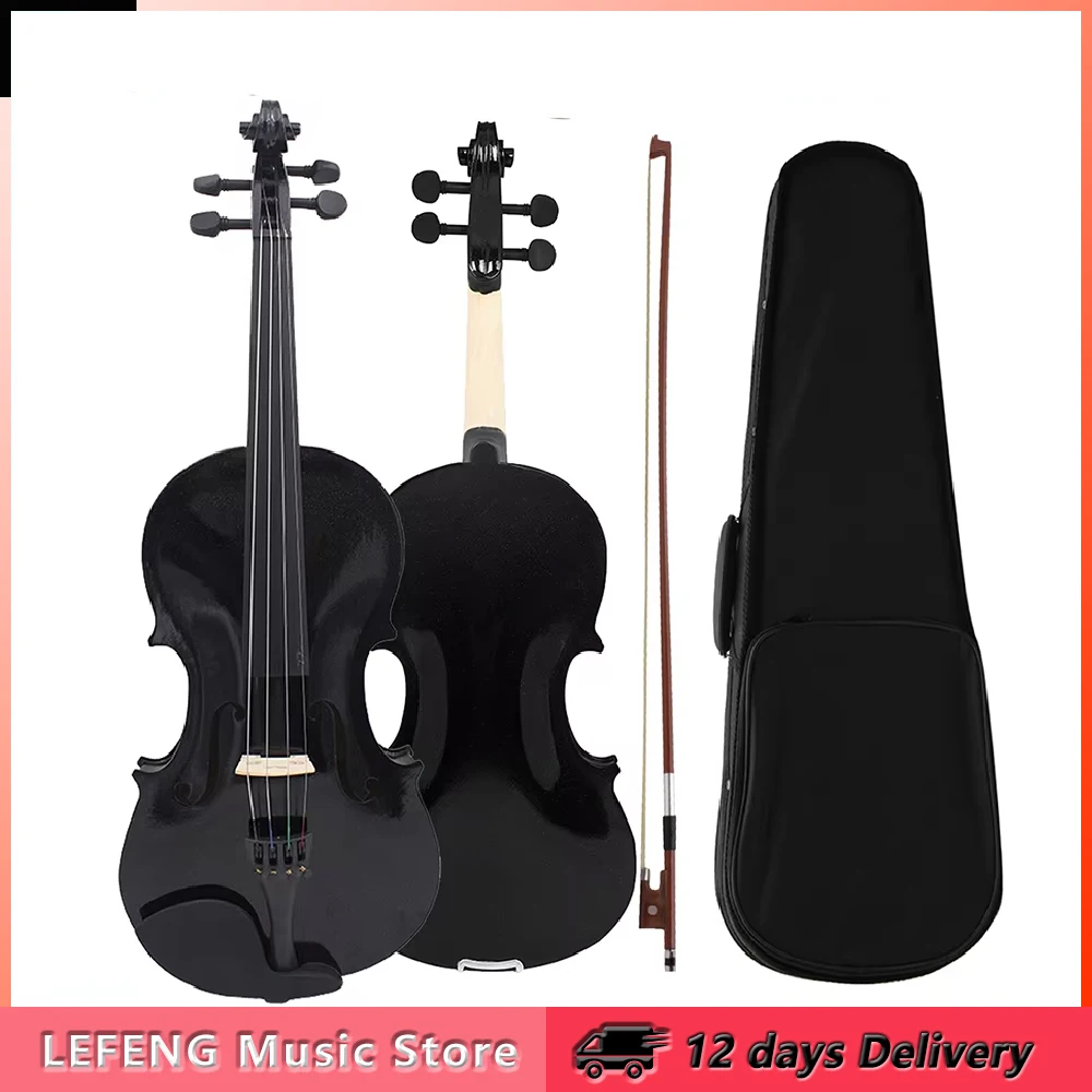 Astonvilla 4/4 1/8 Violin Acoustic Solid Wood Basswood Panel Fiddle with Violin Case Bow Beginner Violin Musical Instrument