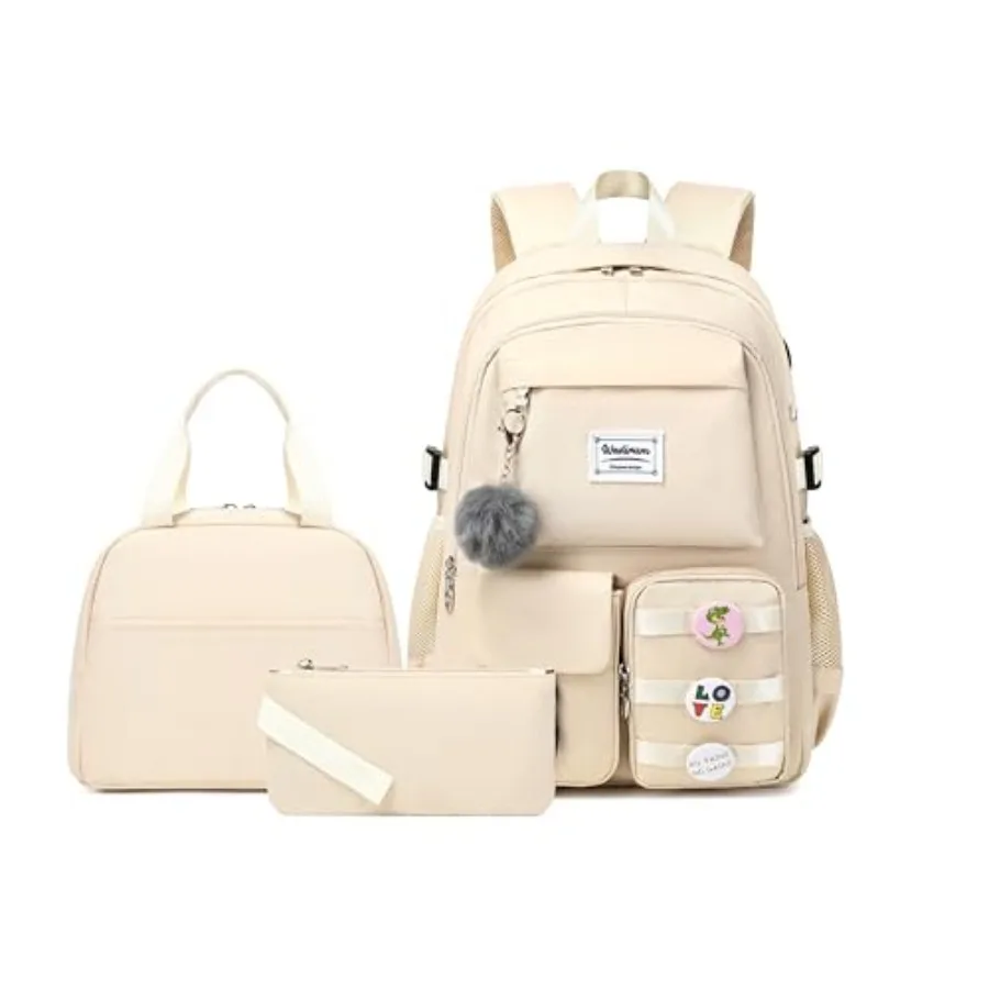 

Women Casual Backpack Set Girl School Bookbag Set Cute Laptop Ruaksack