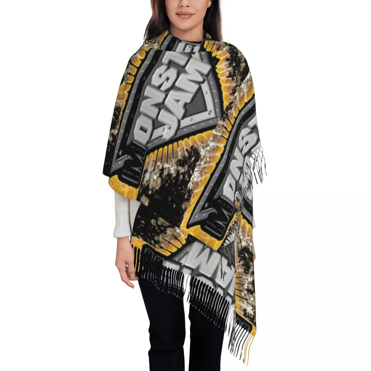 Monster Jam Scarf Tassel Scarves Women Soft Warm Shawls and Wraps Large Fall Winter Shawl Wrap