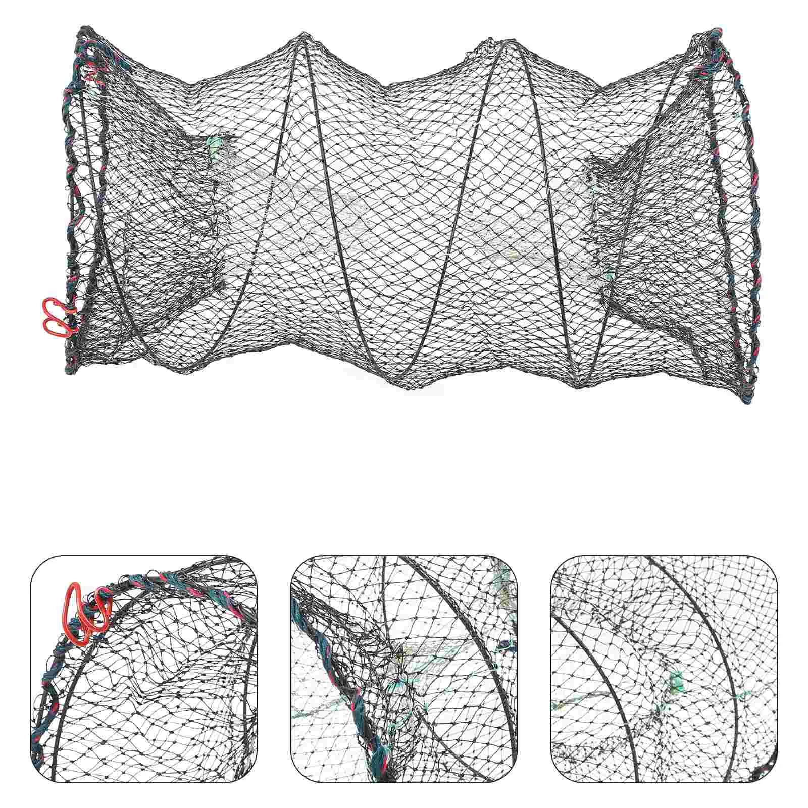 Ryba kreveta langusty fishnets přenosné rybolov přistání skládací nástraha litého skládací černá