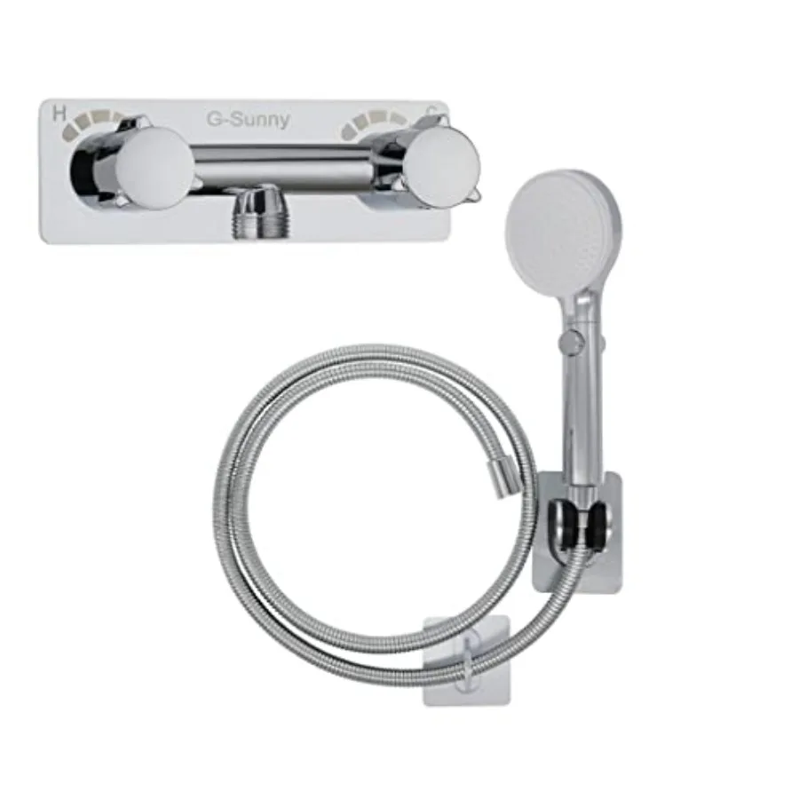 

RV Shower Faucet with Hose and shower HeadMetal camper shower faucet Replacement On-Off Shower Head with Hose Guide Ring and Sh