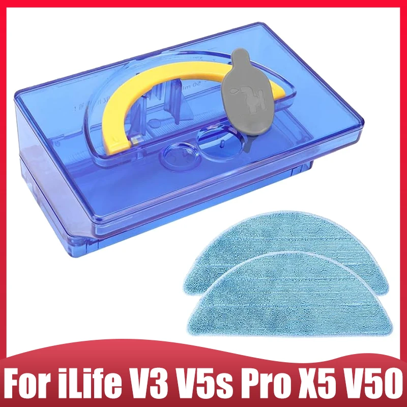 Para ilife V3/V5s/X5/V5s Pro Robot aspirador kit de combinación de tanque de agua, fregona de tanque de agua filtro HEPA piezas de repuesto