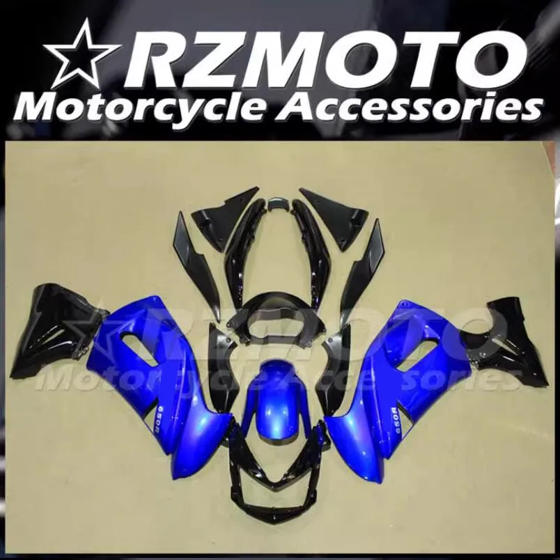 4Gifts New ABS Whole Motorcycle Fairings Kit Fit For Kawasaki 650 650R ER-6F 2006 2007 2008 06 07 08 Bodywork Set Blue Black