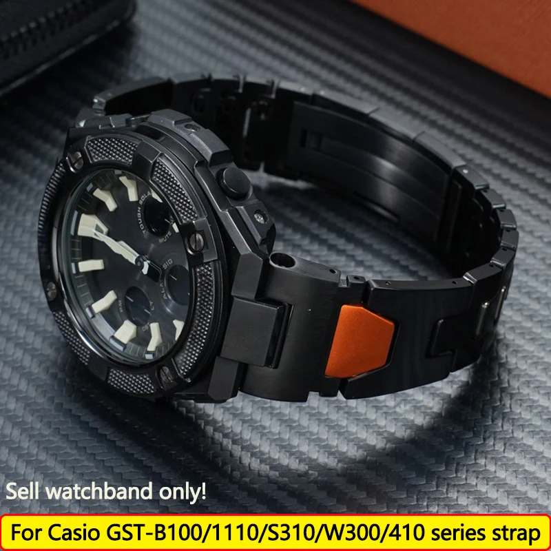 

High quality metal strap for Casio GST-B100/1110/S310/W300/410 series modified stainless steel watchband fashion men wristband