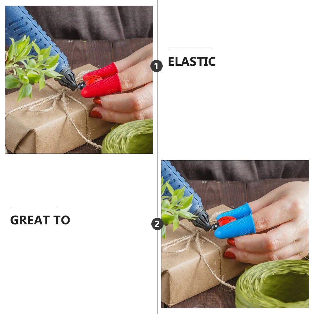 10 قطع من واقي إصبع السيليكون العازل الحراري غطاء الإصبع غير قابل للانزلاق وقابل لإعادة الاستخدام صديق للبيئة للرسم الطبي #6